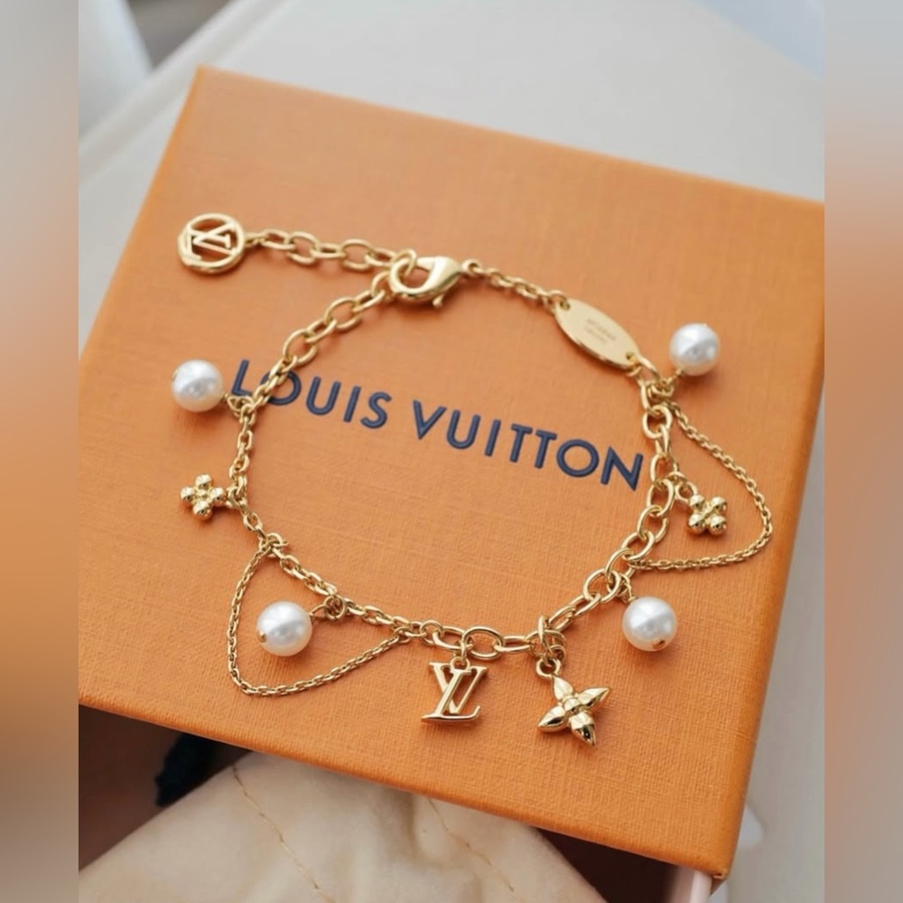 🔥 LOUIS VUITTON BLOOMING PEARLS BRACELET FULL INCLUSION PRESTINE SIZE 7”